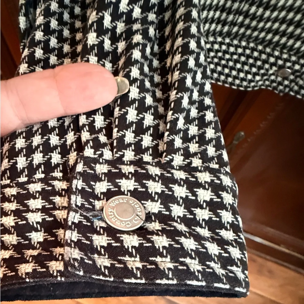 Country Wear Casuals vintage, pristine Houndstooth denim cut jacket size Large